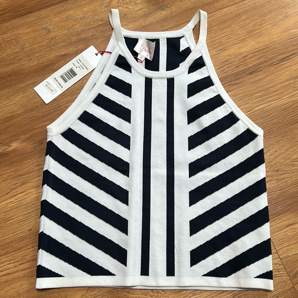Parker blue and white tank top